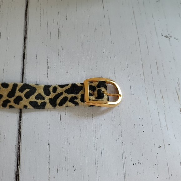 Leopard Print Vintage 80's 90's Velvety Choker Women's One Size 16" - Picture 2 of 7